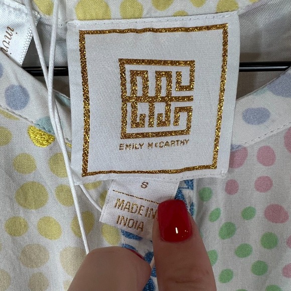 NWT Emily McCarthy Proper Blouse Top Womens Sz Small Bubbly Short Sleeve Tencel - Picture 6 of 11